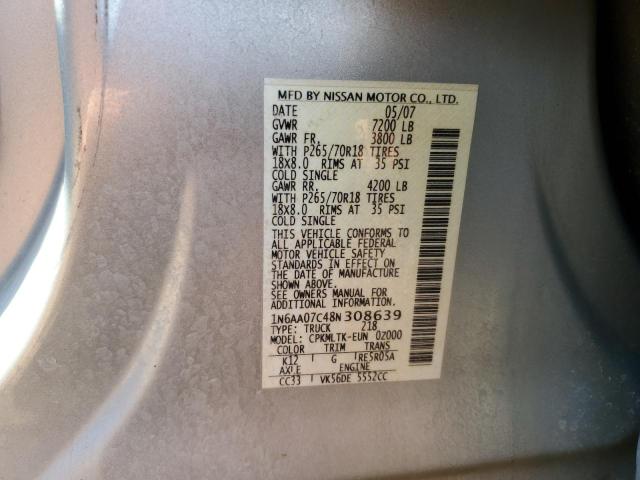 Photo 11 VIN: 1N6AA07C48N308639 - NISSAN TITAN XE 