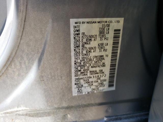 Photo 11 VIN: 1N6AA07C98N358372 - NISSAN TITAN XE 