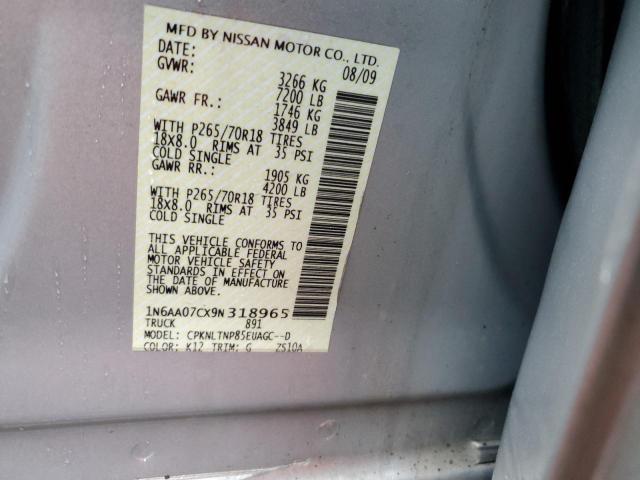 Photo 11 VIN: 1N6AA07CX9N318965 - NISSAN TITAN XE 