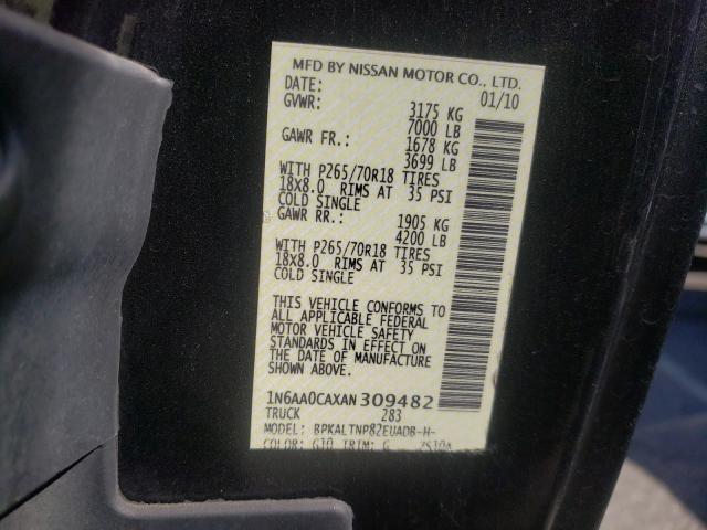 Photo 9 VIN: 1N6AA0CAXAN309482 - NISSAN TITAN XE 