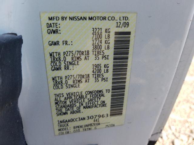 Photo 9 VIN: 1N6AA0CC3AN307963 - NISSAN TITAN XE 