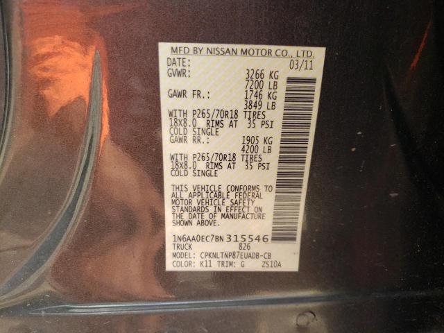 Photo 9 VIN: 1N6AA0EC7BN315546 - NISSAN TITAN S 