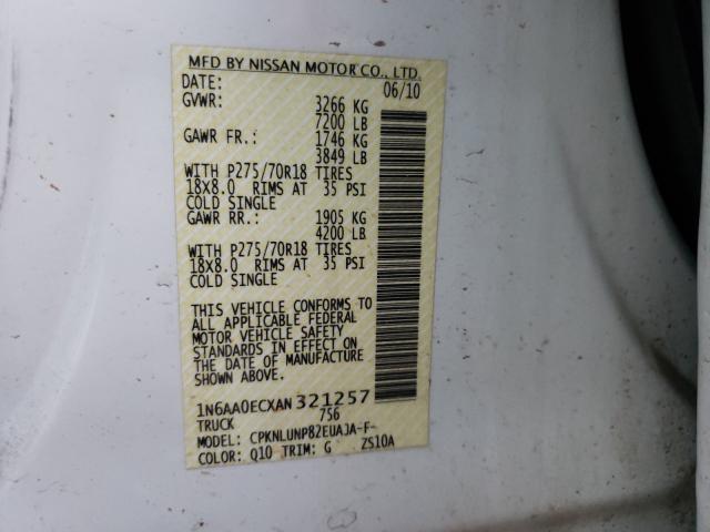 Photo 9 VIN: 1N6AA0ECXAN321257 - NISSAN TITAN XE 