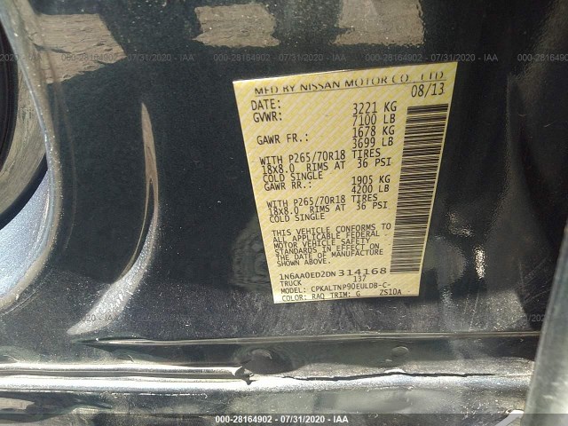 Photo 8 VIN: 1N6AA0ED2DN314168 - NISSAN TITAN 