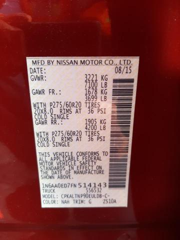 Photo 9 VIN: 1N6AA0ED7FN514143 - NISSAN TITAN S 