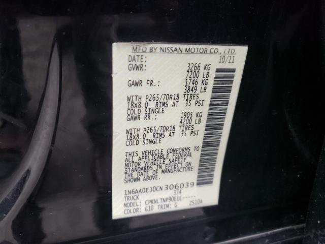 Photo 9 VIN: 1N6AA0EJ0CN306039 - NISSAN TITAN S 