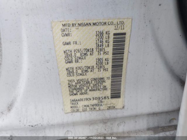 Photo 8 VIN: 1N6AA0EJ9CN309585 - NISSAN TITAN 