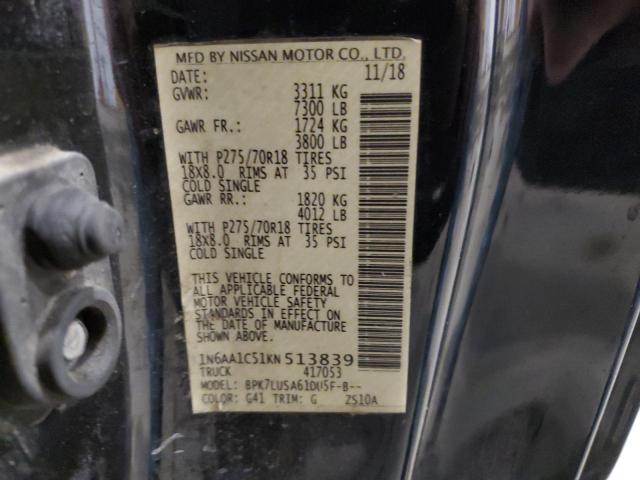 Photo 12 VIN: 1N6AA1C51KN513839 - NISSAN TITAN 