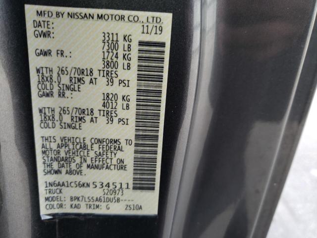 Photo 11 VIN: 1N6AA1C56KN534511 - NISSAN TITAN SV 