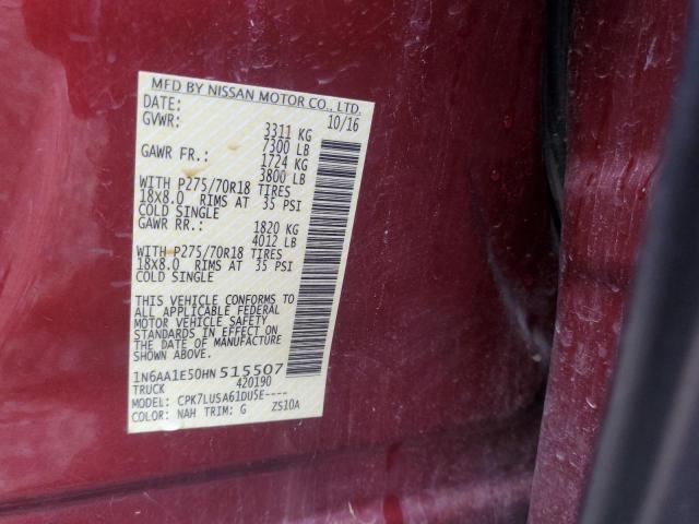 Photo 11 VIN: 1N6AA1E50HN515507 - NISSAN TITAN 