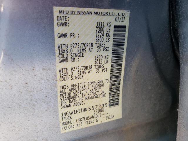 Photo 9 VIN: 1N6AA1E51HN557295 - NISSAN TITAN SV 