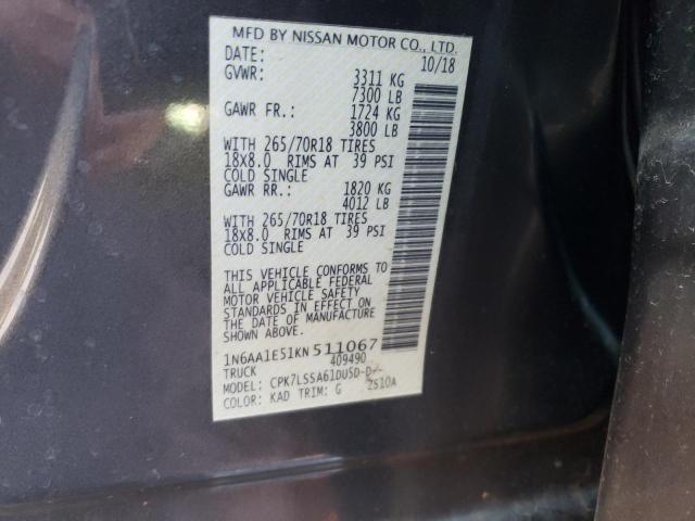 Photo 11 VIN: 1N6AA1E51KN511067 - NISSAN TITAN 