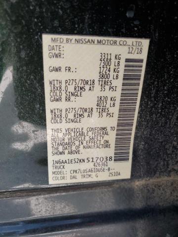 Photo 11 VIN: 1N6AA1E52KN517038 - NISSAN TITAN SV 