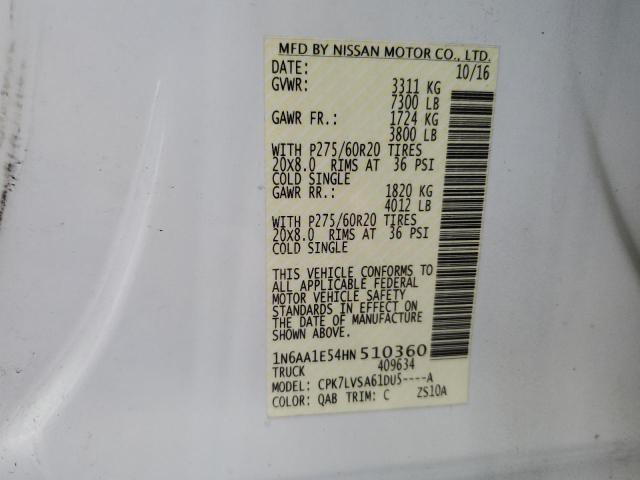 Photo 11 VIN: 1N6AA1E54HN510360 - NISSAN TITAN 