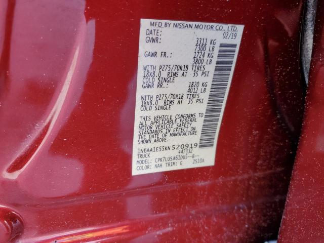 Photo 11 VIN: 1N6AA1E55KN520919 - NISSAN TITAN SV 