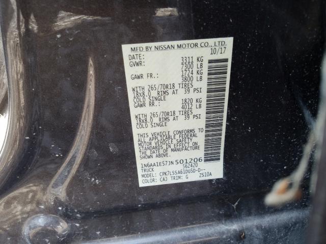 Photo 9 VIN: 1N6AA1E57JN501206 - NISSAN TITAN SV 