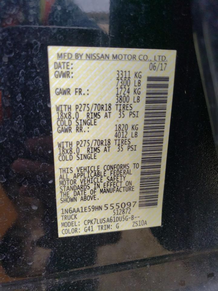 Photo 11 VIN: 1N6AA1E59HN555097 - NISSAN TITAN 