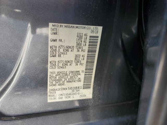 Photo 11 VIN: 1N6AA1E59KN503881 - NISSAN TITAN SV 