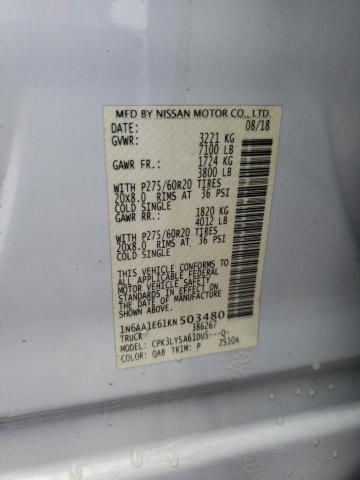 Photo 12 VIN: 1N6AA1E61KN503480 - NISSAN TITAN PLAT 