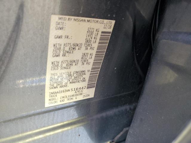 Photo 11 VIN: 1N6AA1E63KN516442 - NISSAN TITAN PLAT 