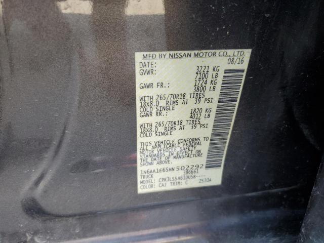 Photo 11 VIN: 1N6AA1E65HN502292 - NISSAN TITAN SV 