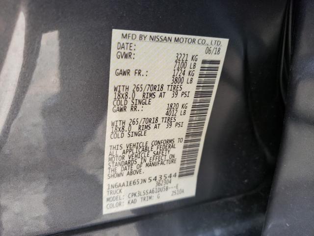 Photo 9 VIN: 1N6AA1E65JN543544 - NISSAN TITAN SV 