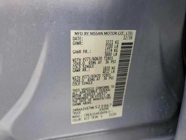 Photo 11 VIN: 1N6AA1E67HN523967 - NISSAN TITAN 