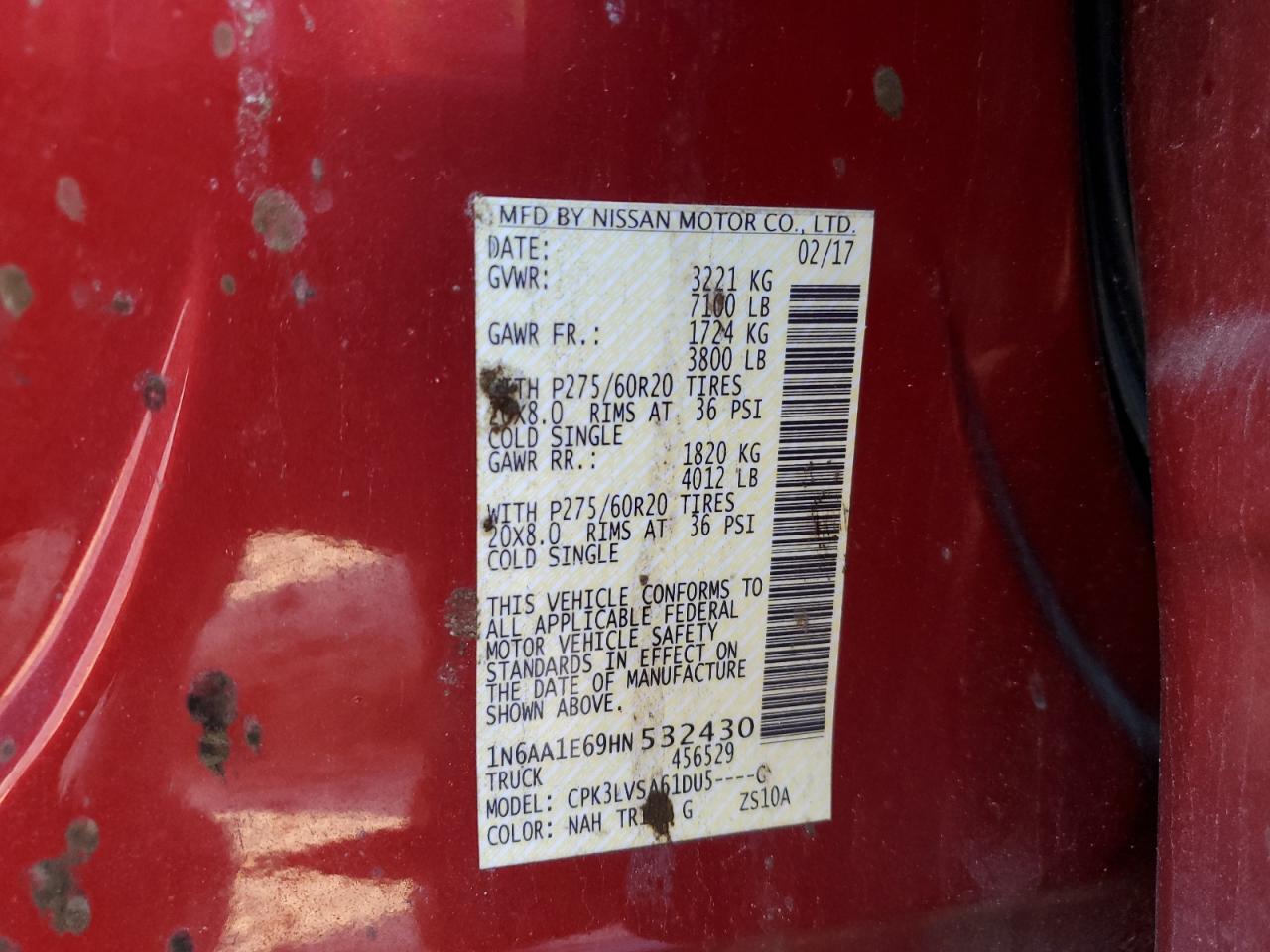 Photo 12 VIN: 1N6AA1E69HN532430 - NISSAN TITAN 