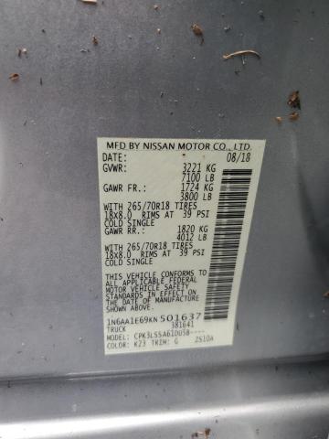 Photo 12 VIN: 1N6AA1E69KN501637 - NISSAN TITAN PLAT 