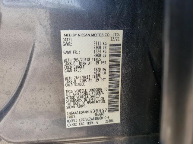 Photo 11 VIN: 1N6AA1ED4MN536457 - NISSAN TITAN SV 