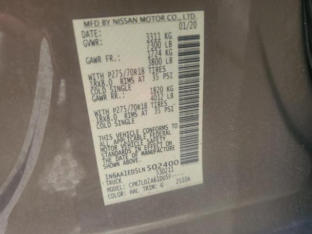 Photo 11 VIN: 1N6AA1ED5LN502400 - NISSAN TITAN 