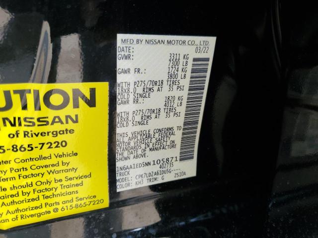 Photo 11 VIN: 1N6AA1ED5NN105871 - NISSAN TITAN SV 