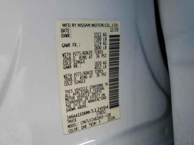 Photo 11 VIN: 1N6AA1ED6MN512094 - NISSAN TITAN 