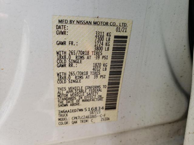 Photo 12 VIN: 1N6AA1ED7MN516834 - NISSAN TITAN SV 