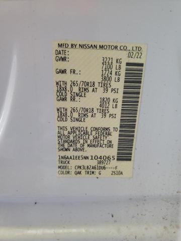 Photo 11 VIN: 1N6AA1EE5NN104065 - NISSAN TITAN 