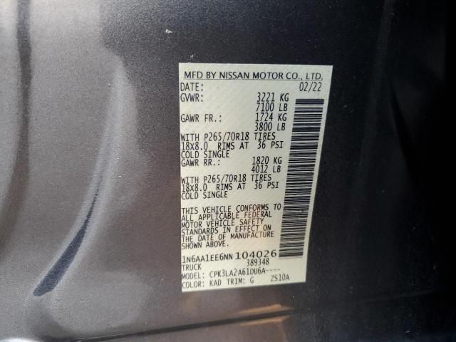 Photo 11 VIN: 1N6AA1EE6NN104026 - NISSAN TITAN 