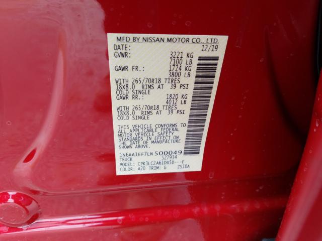 Photo 9 VIN: 1N6AA1EF7LN500049 - NISSAN TITAN 