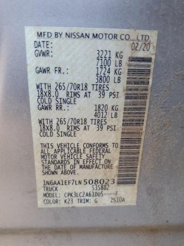 Photo 11 VIN: 1N6AA1EF7LN508023 - NISSAN TITAN SV 