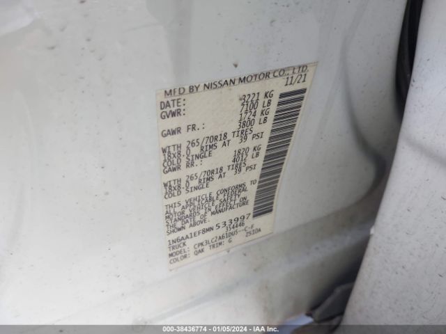 Photo 8 VIN: 1N6AA1EF8MN533997 - NISSAN TITAN 