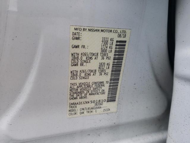 Photo 11 VIN: 1N6AA1EJ2KN501810 - NISSAN TITAN S 