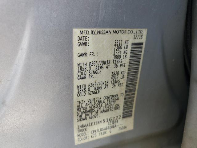 Photo 12 VIN: 1N6AA1EJ5KN516222 - NISSAN TITAN 