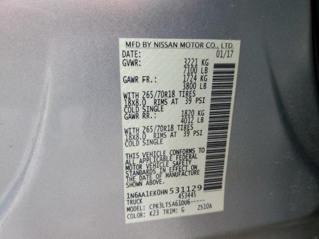 Photo 9 VIN: 1N6AA1EK0HN531129 - NISSAN TITAN S 