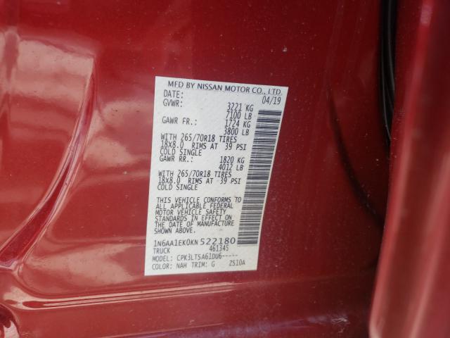 Photo 9 VIN: 1N6AA1EK0KN522180 - NISSAN TITAN S 