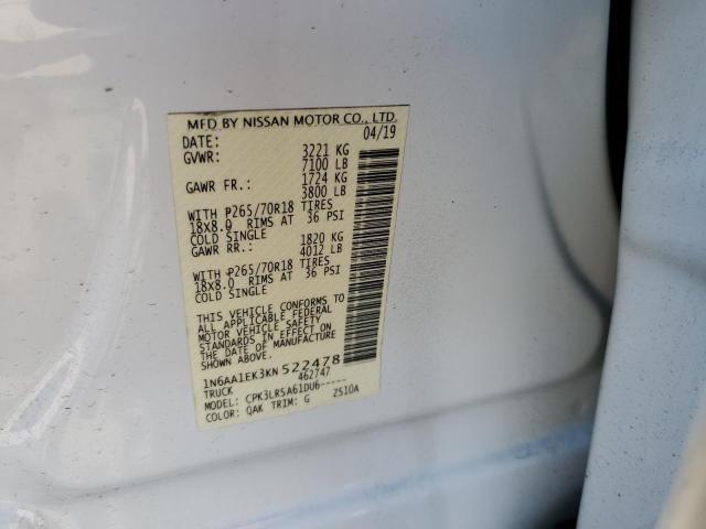 Photo 12 VIN: 1N6AA1EK3KN522478 - NISSAN TITAN S 