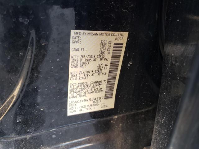 Photo 9 VIN: 1N6AA1EK4HN534597 - NISSAN TITAN S 