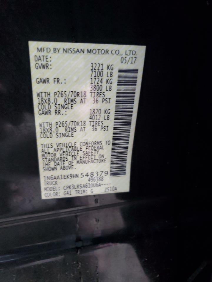 Photo 11 VIN: 1N6AA1EK9HN548379 - NISSAN TITAN 