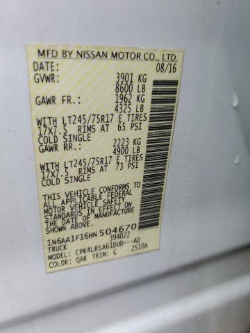 Photo 11 VIN: 1N6AA1F16HN504670 - NISSAN TITAN 