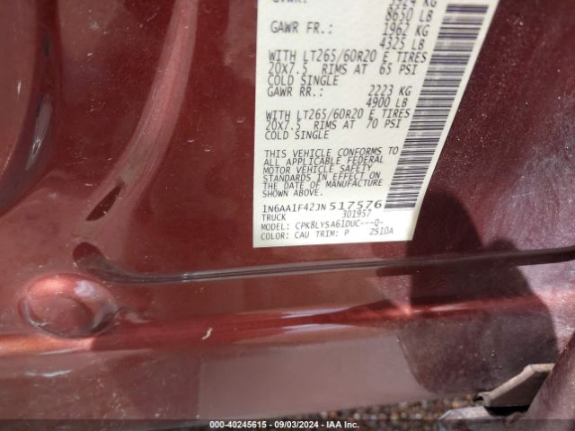 Photo 8 VIN: 1N6AA1F42JN517576 - NISSAN TITAN 