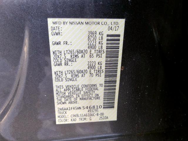 Photo 9 VIN: 1N6AA1F45HN546810 - NISSAN TITAN XD S 