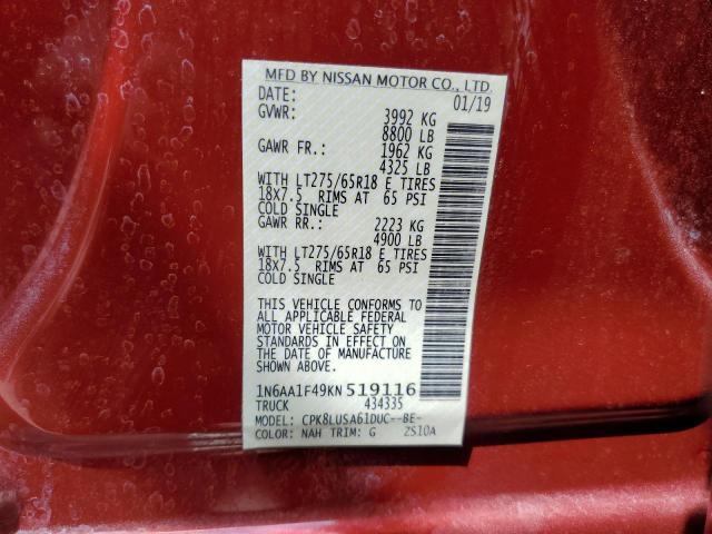 Photo 9 VIN: 1N6AA1F49KN519116 - NISSAN TITAN XD S 